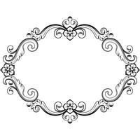 Ornamental vintage frame. Vector illustration in black and white colors