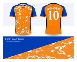 Soccer jersey and t-shirt sport mockup template, Graphic design for football club or activewear uniforms. vector