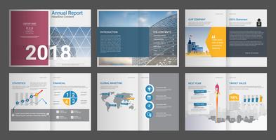Informe anual para perfil de empresa y folleto de agencia de publicidad. vector