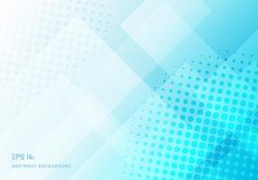 Abstract technology squares overlapping with halftone blue background vector