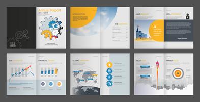 Annual report for company profile  advertising agency brochure. vector