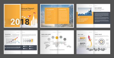 Annual report for company profile  advertising agency brochure. vector