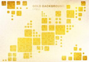 Abstract white geometric on shiny golden square mosaic pattern background and texture luxury style. vector