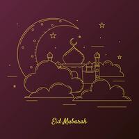 Ramadan Kareem background with moon	 vector