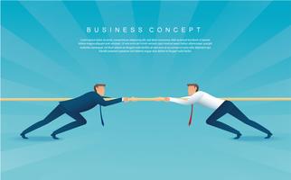 businessmen pull the rope business concept. tug of war background  vector