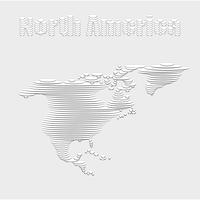 Línea abstracta de mapa de Norteamérica en arte gráfico de vector. vector