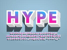 Hype Colorful Gradient Modern Art Font vector