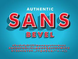 Modern Sans Serif Font With 3d Beveled  vector