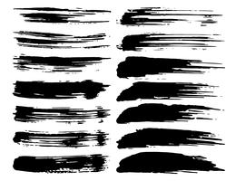 Set of brush strokes, Black ink grunge brush strokes. Vector illustration.