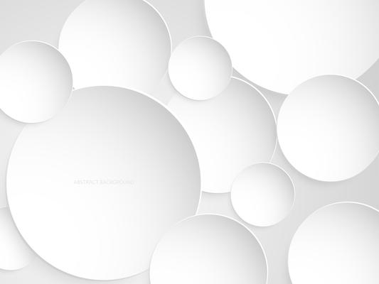 Abstract white and gray circle background paper cut style.