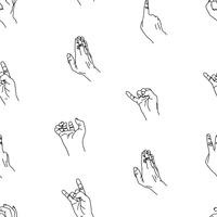 Hands gesture seamless background. vector
