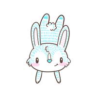 lindo conejito y conejo dibujos animados doodle vector