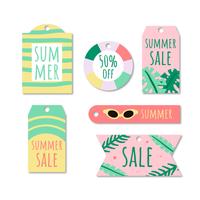 Cute Doodle Summer Labels Collection vector