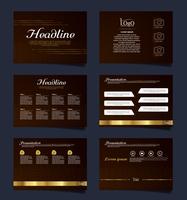 Presentación de negocios de plantillas de diapositivas a partir de elementos infográficos. folleto y folleto, folleto, informe corporativo, marketing, publicidad, informe anual, banner. vector