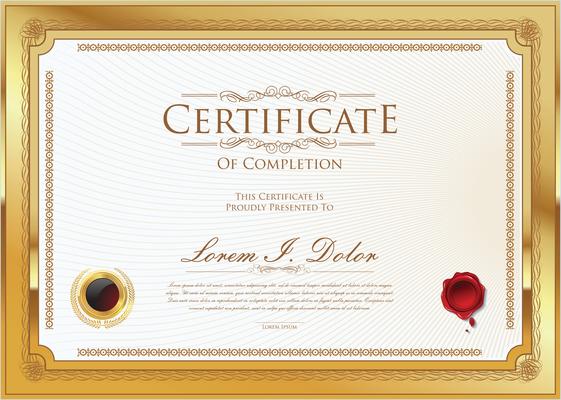 certificate golden photoshop download
