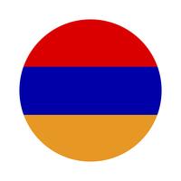 Bandera redonda de armenia. vector