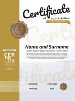 Certificate Of Appreciation Award Template. Illustration Certificate In A4 Size Pattern vector