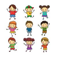 Hand Drwing Cartoon Children vector