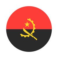 Bandera redonda de angola. vector