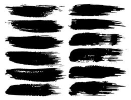 Set of brush strokes, Black ink grunge brush strokes. Vector illustration.	
