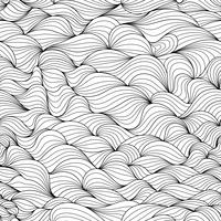 Seamless black and white waves pattern. vector
