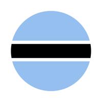 Round flag of Botswana. vector