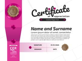 Certificate Of Appreciation Award Template. Illustration Certificate In A4 Size Pattern vector