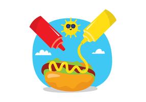 Hotdog And Sauce vector