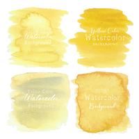 Yellow abstract watercolor background, Watercolor element for card, Vector illustration.