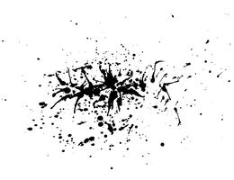 Acuarela negra abstracta del chapoteo de la tinta, textura del espray de la acuarela del chapoteo aislada en el fondo blanco. Ilustracion vectorial vector