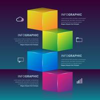 Elemento de infografía 3D cuadro gráfico pasos vector