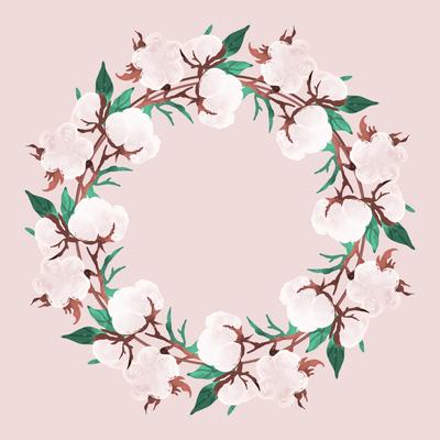 Vector Cotton Wreath