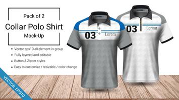 Polo collar t-shirt template. vector