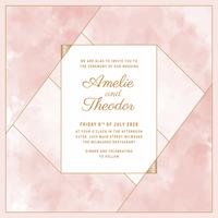 Plantilla de invitación de boda acuarela Vector Blush