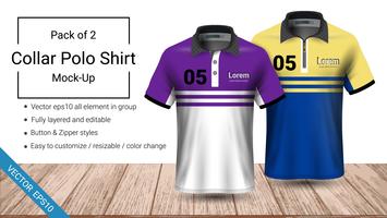 Polo collar t-shirt template. vector