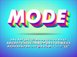 Colorful Extrude Text Effect vector