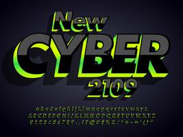 Modern Dark Cyber Typeface vector