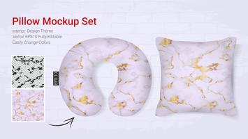 Realistic travel neck pillows mockup template and cover cushion case. vector