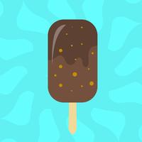 Flat Chocolate Summer Ice Cream Vector Illustration