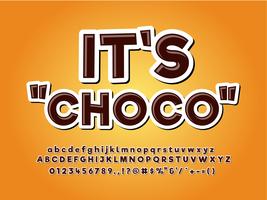 Logotipo del producto de chocolate Tipo de letra vector