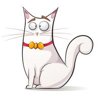 Cute, funny cat with bow. vector