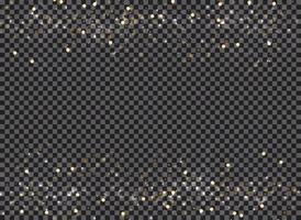 Abstract bokeh and gold glitter header footers on transparent background. vector
