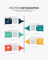 infographic elements design with 5 options vector