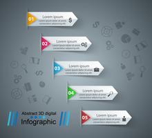 Ejemplo del vector del estilo de la papiroflexia de Infographics del negocio.