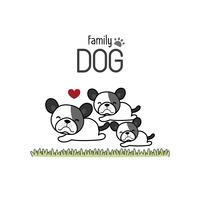 Terrier Dog Family Father Mother and Newborn Baby. vector