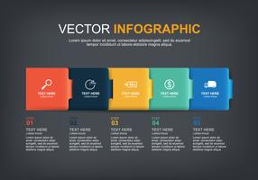 Diseño de elementos infográficos con 5 opciones. vector