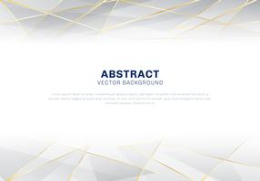 Abstract polygonal pattern luxury on white and gray header background with golden lines. vector