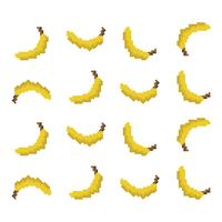 Pixel Banana Pattern vector