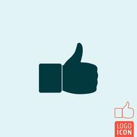 Thumb up icon isolated