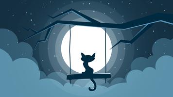 Ilustración del gato Paisaje nocturno de dibujos animados. 557136 Vector en Vecteezy Ilustración del gato Paisaje nocturno de dibujos animados. 557136 Vector en Vecteezy